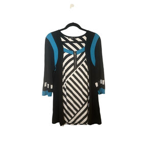 IOR Paris Tunic Size L Black White Blue